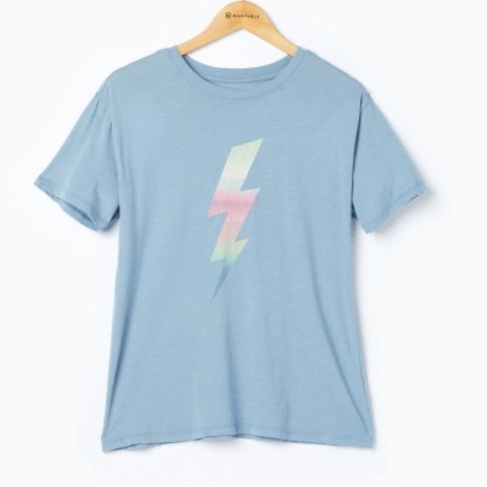 Boyfriend Bolt Tee in Ocean M (6-8)